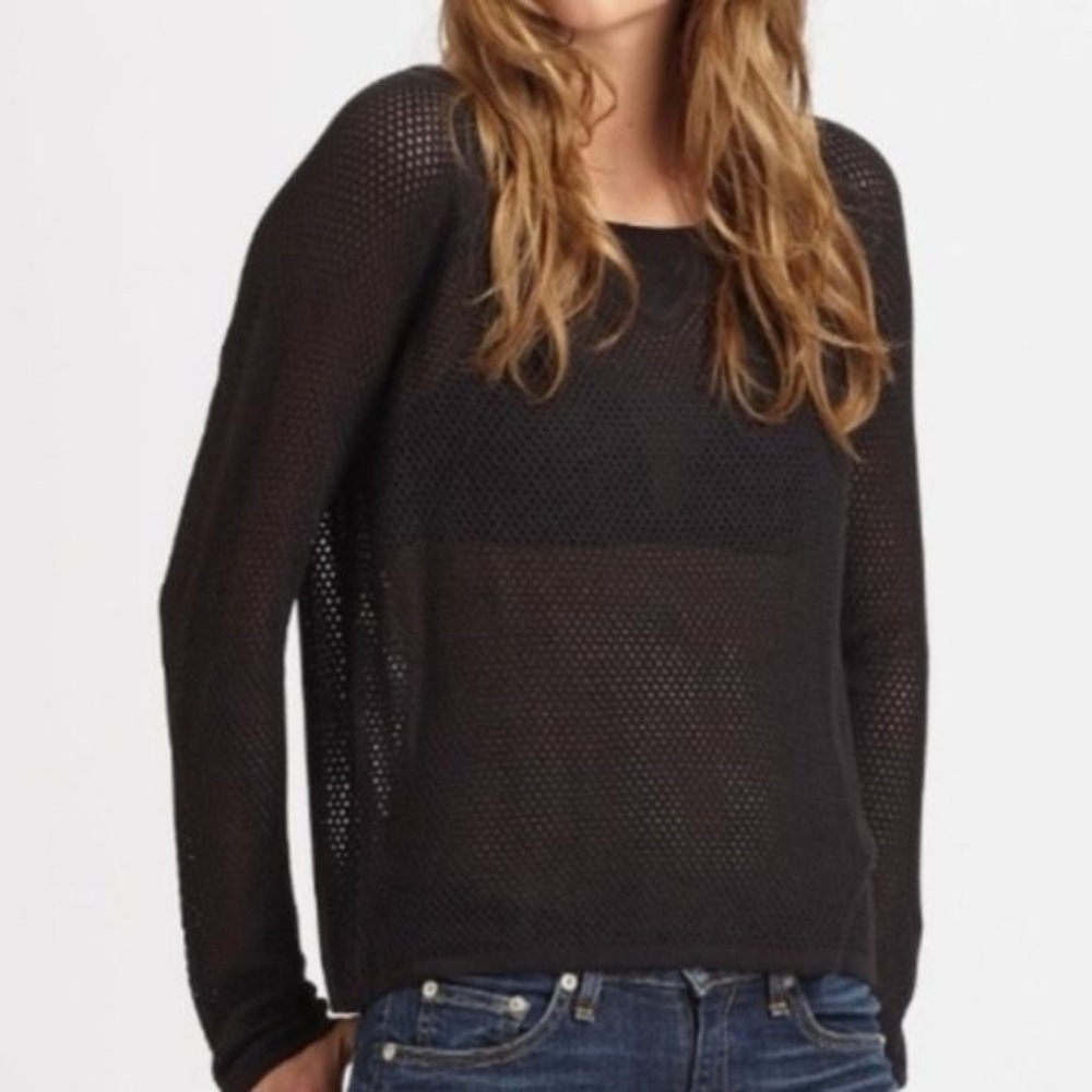 Rag & Bone Mesh Long Sleeve Sweater